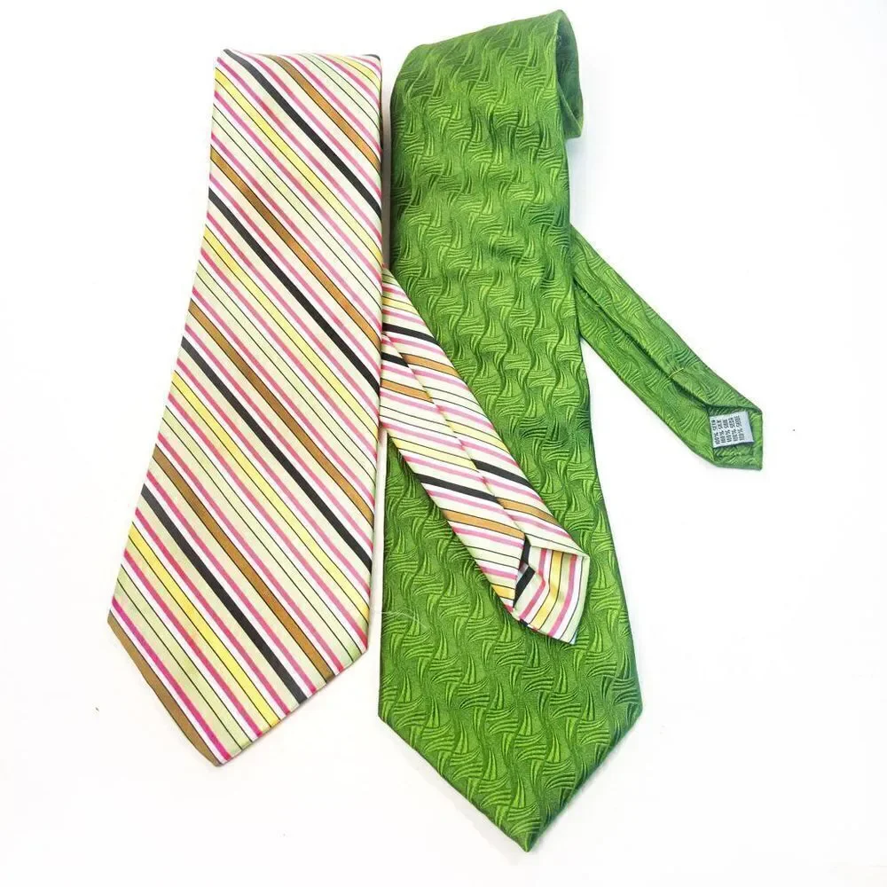 Bright Vintage Tie Bundle: RBM Green Silk & Wembley Striped Poly